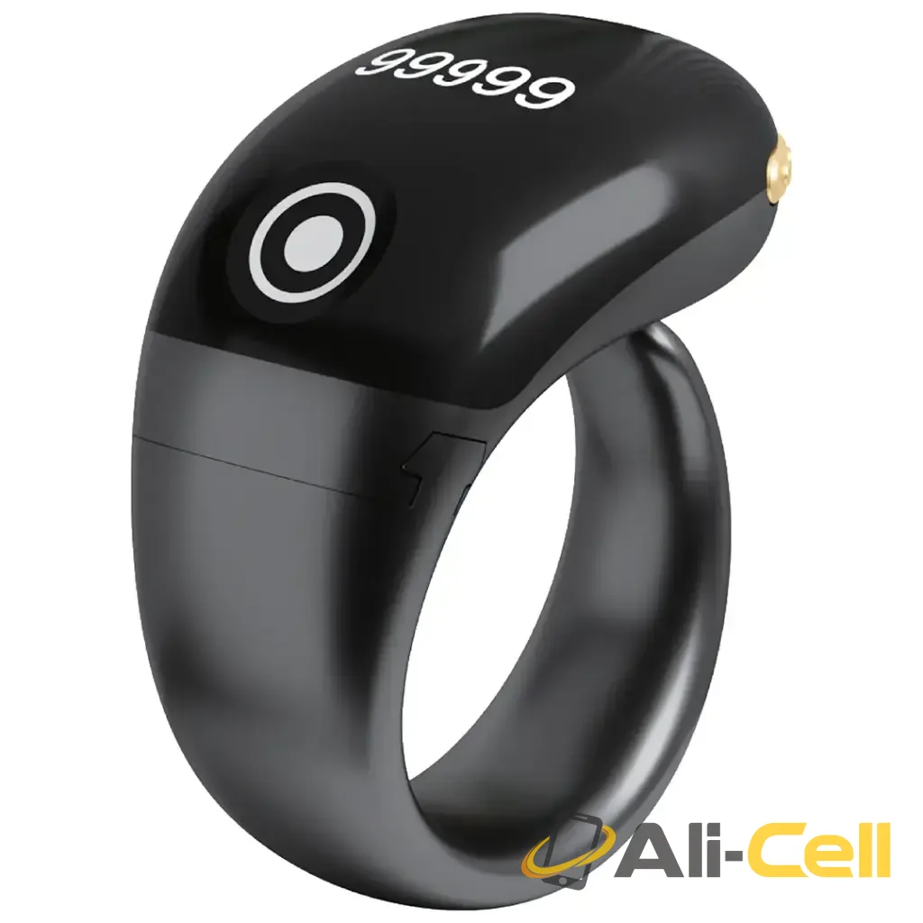 Green Lion Smart Zikr Ring with OLED Display - Black