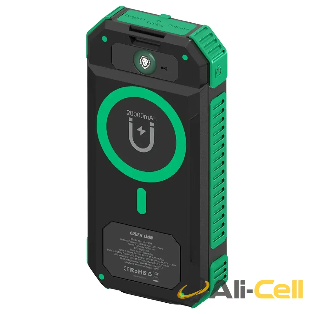 Green Lion Solar Flex 20000mAh Power Bank - Green & Black — 3
