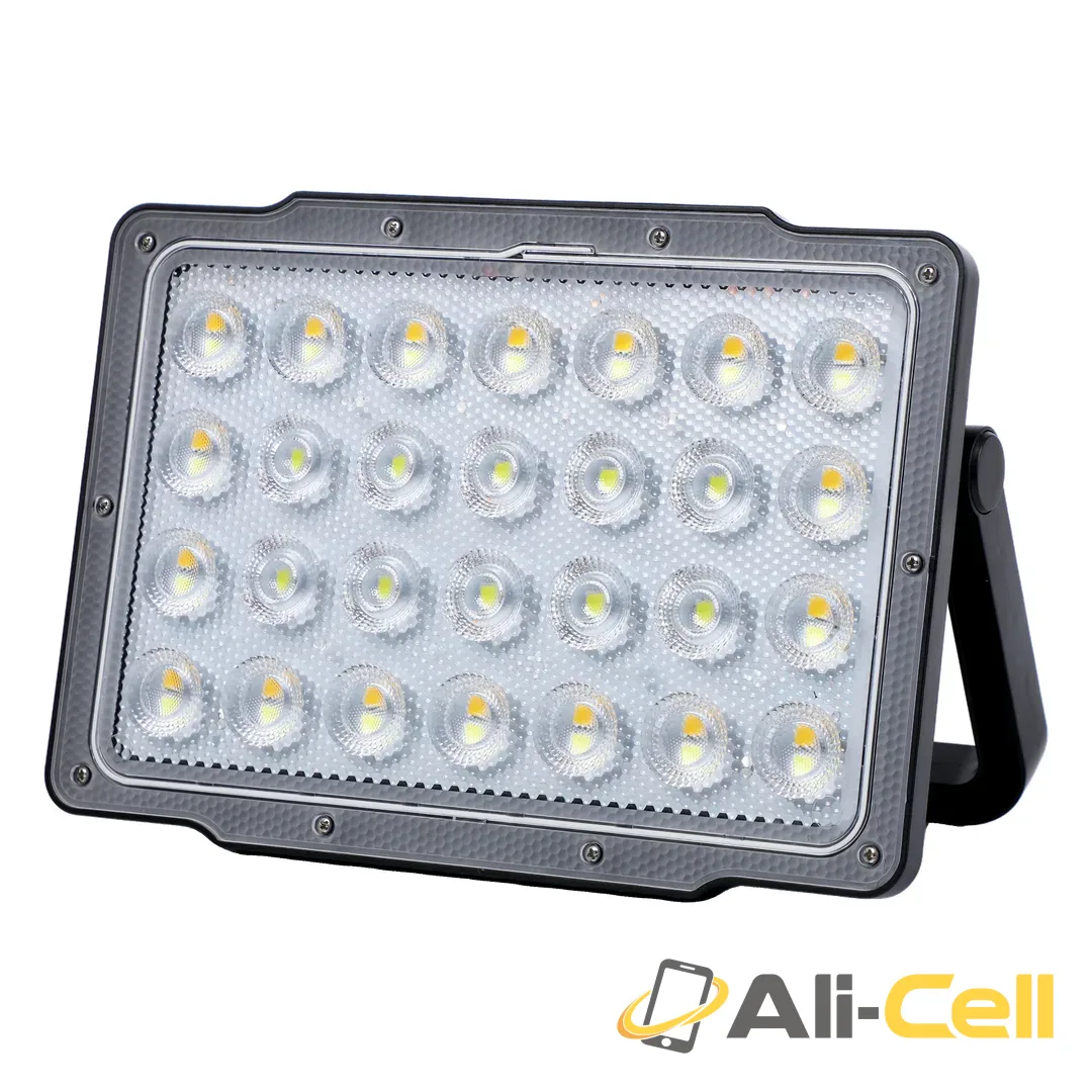 Green Lion Solar Flood Light with 7200mAh Battery & 59 LED Beads- Black