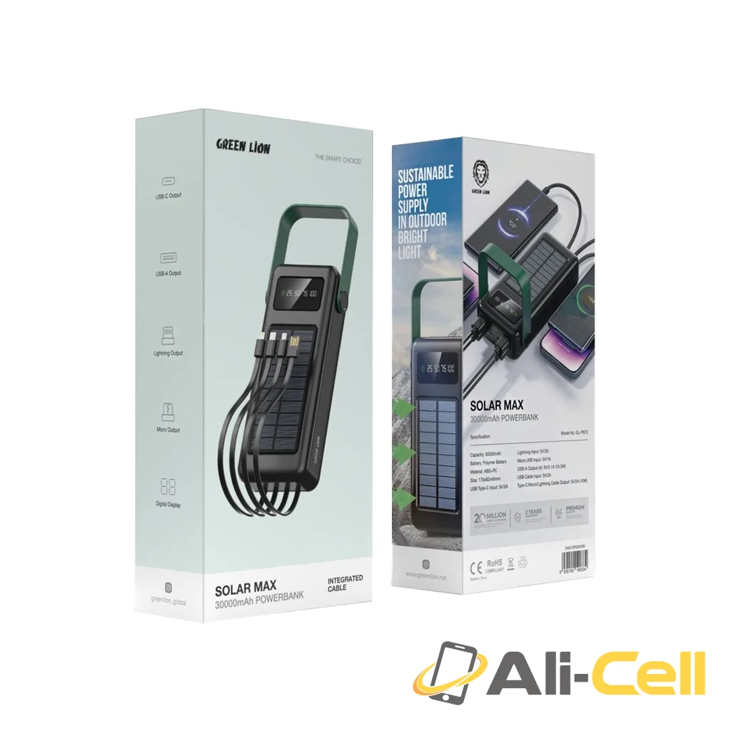 Green Lion Solar Max 30000mAh Powerbank - Black — 2