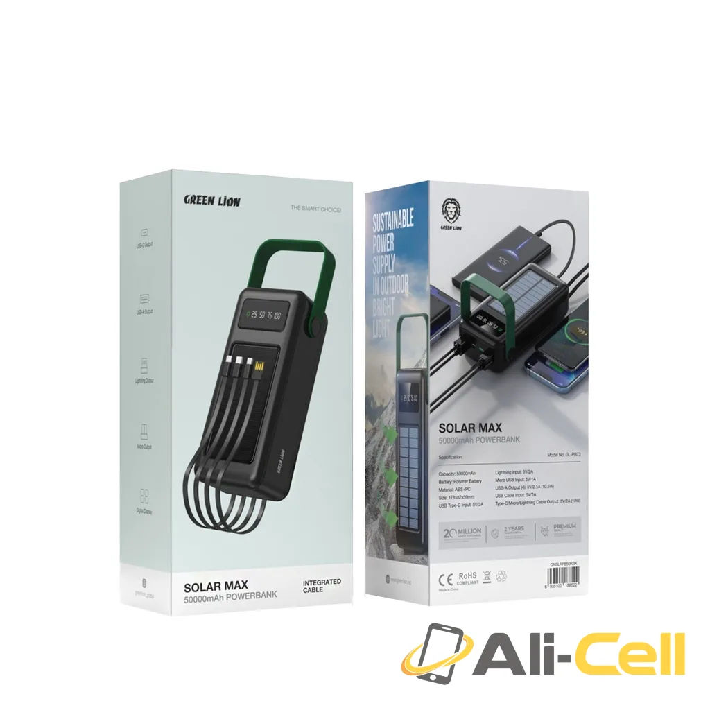 Green Lion Solar Max 50000mAh Powerbank - Black — 2