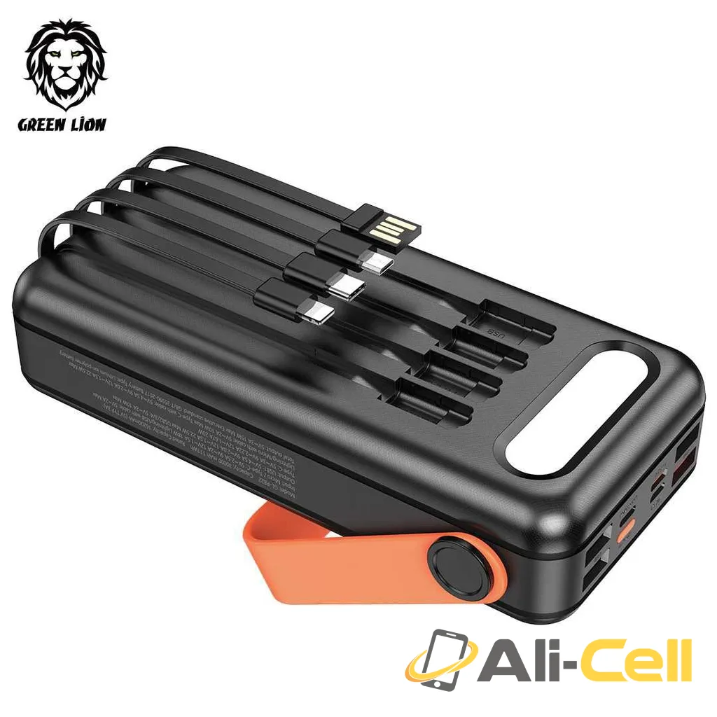 Green Lion Solar Portable Power Bank 30000mAh PD 20W QC3.0 - Black — 2