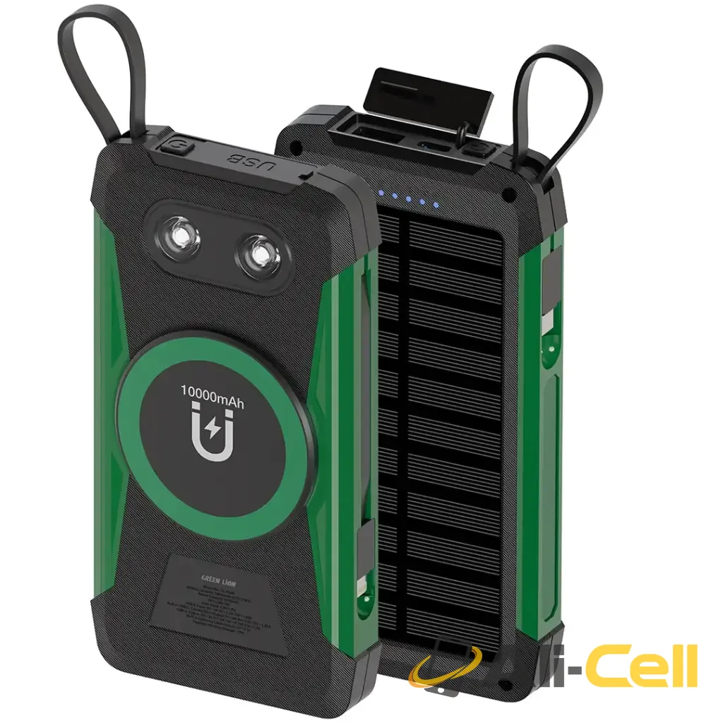 Green Lion Solar Trex 10000mAh Power Bank - Black
