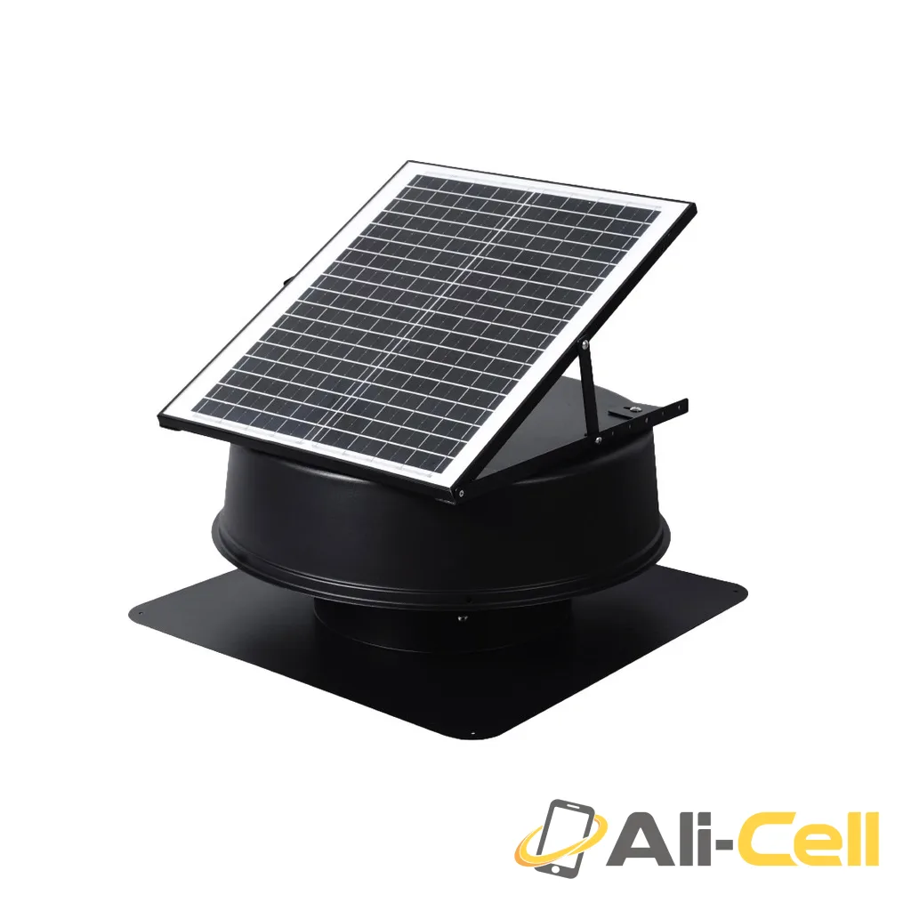 Green Lion Solar Water Tank Cooler with Ventilation Fan - Black