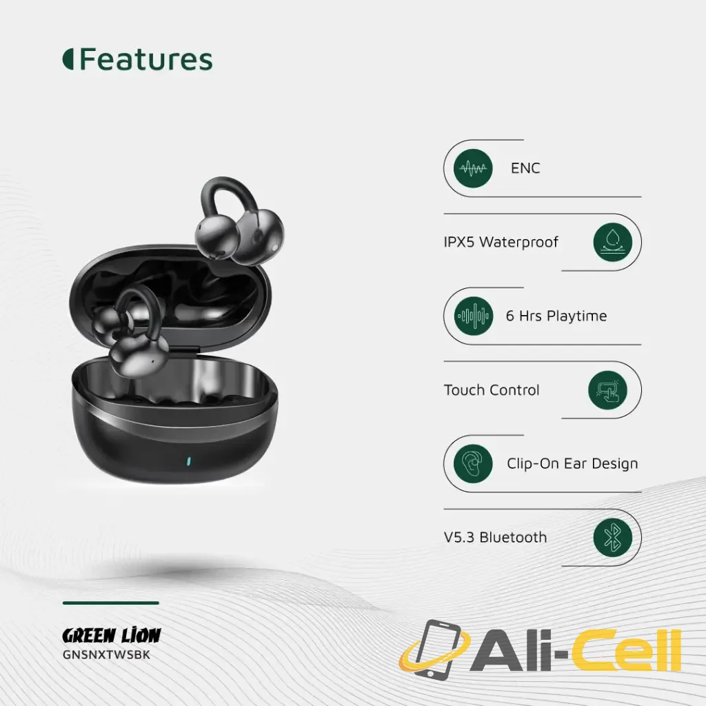 Green Lion Sonix Clip On Earbuds — 2