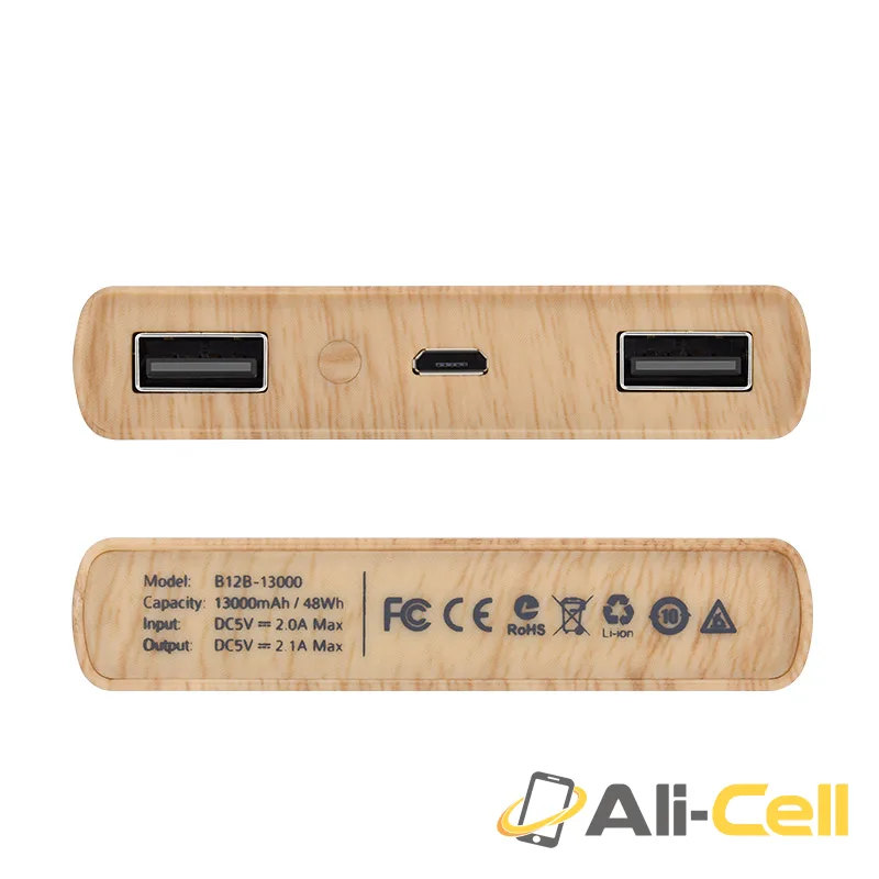 Power bank «B12B Wood grain pattern» 13000 mAh dual USB output — 3