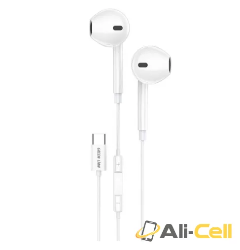 Green Lion Stereo Earphones with Type-C Connector
