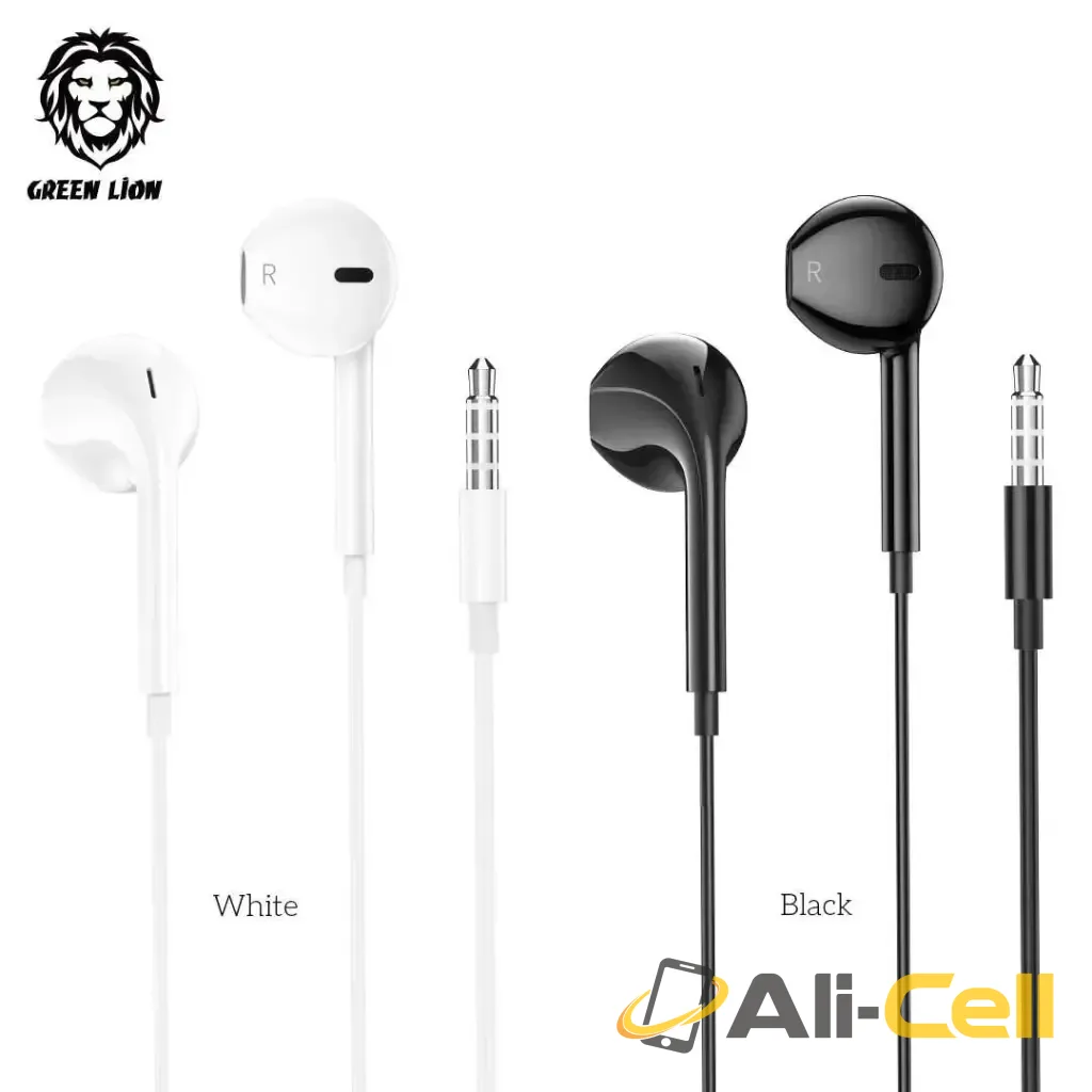 Green Lion Stereo Earphones – White — 3