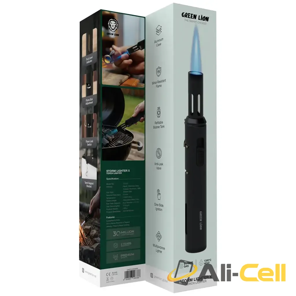 Green Lion Storm Lighter X with Torch Lighter - Black — 2
