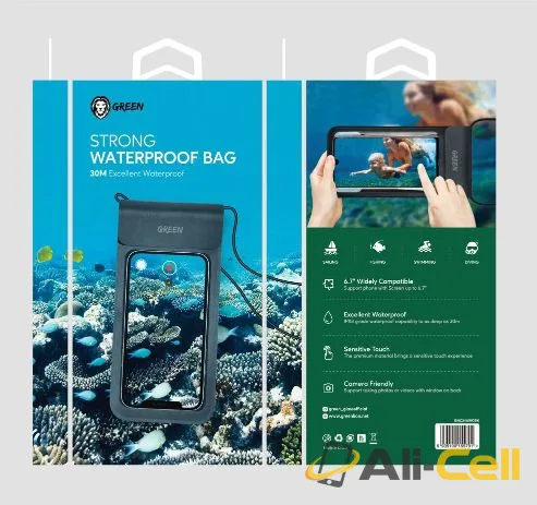 Green Lion Strong Waterproof Bag 6.7″ 30M – Black — 2