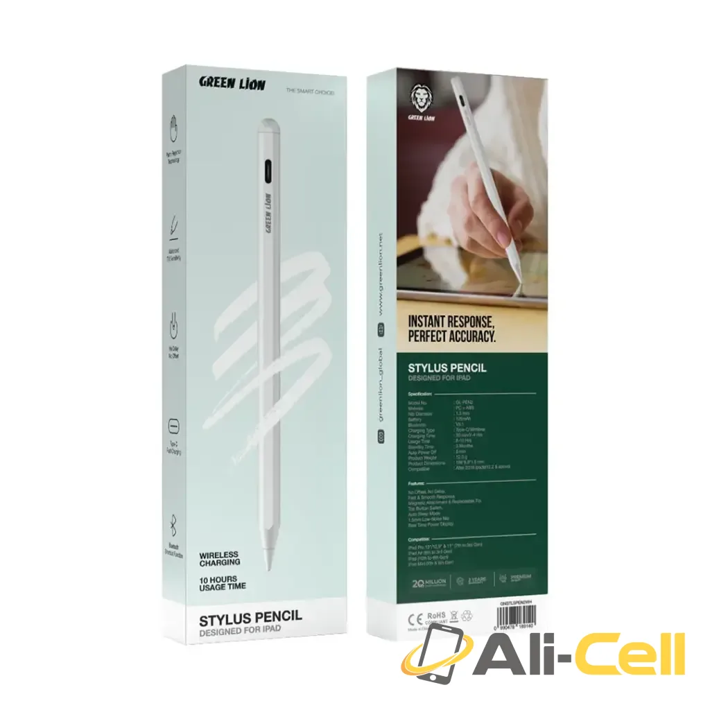 Green Lion Stylus Pencil - White — 2