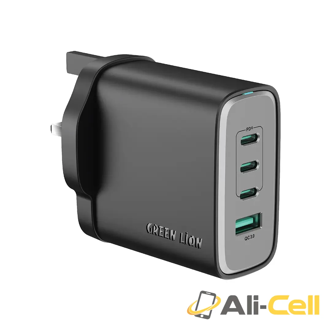 Green Lion Supra 100W UK Wall Charger - Black