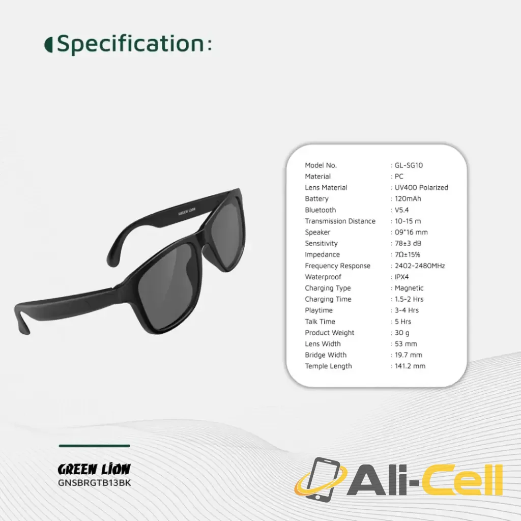Green Lion Sydney Smart Glasses - Black — 2