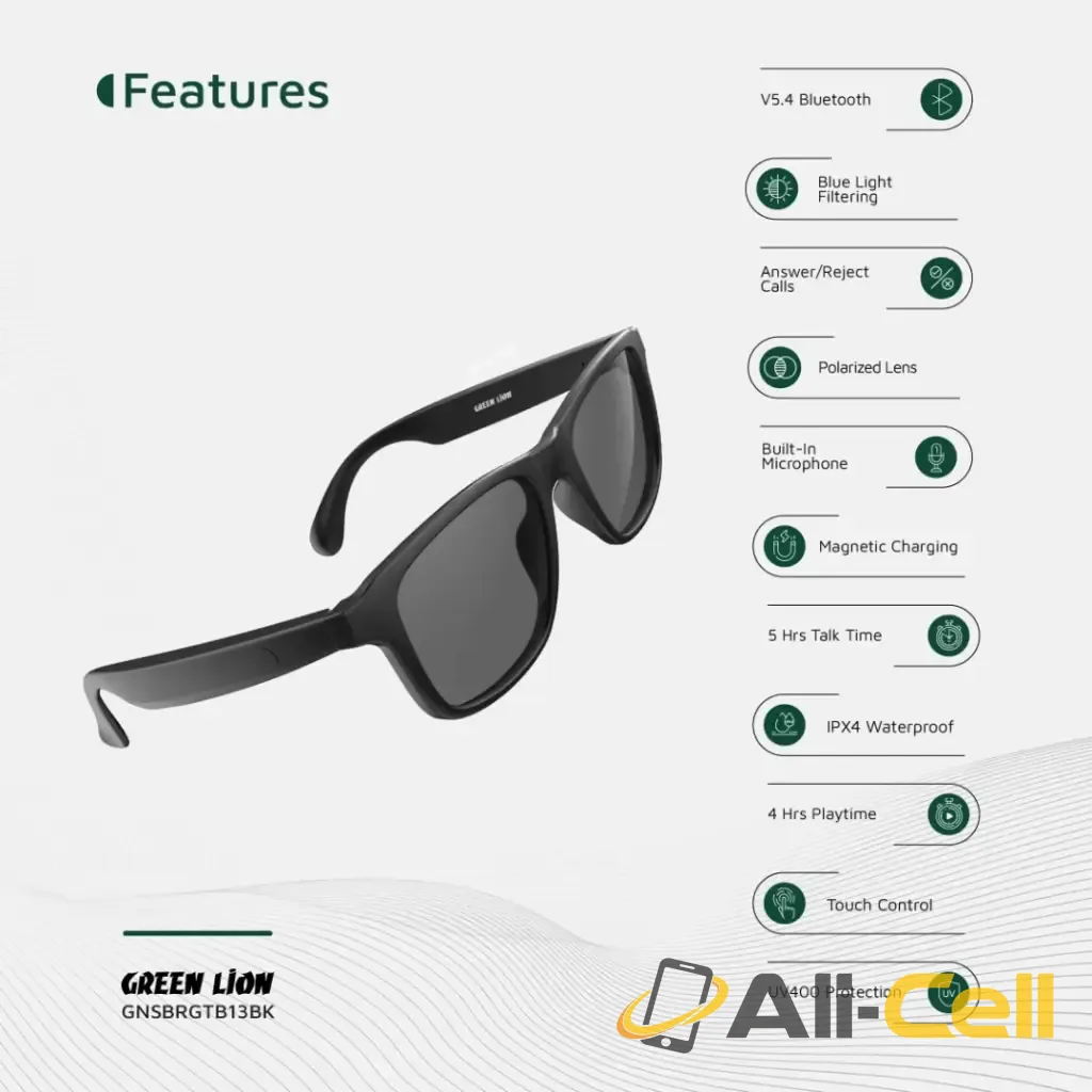 Green Lion Sydney Smart Glasses - Black — 3