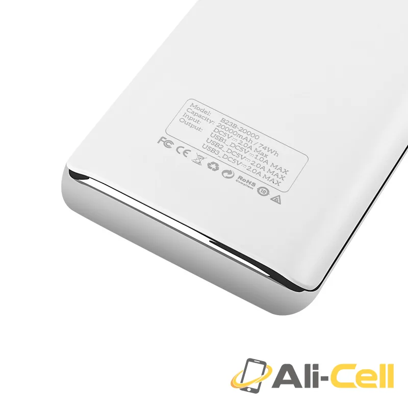 Power bank «B23B Flowed» 20000 mAh triple USB output — 5