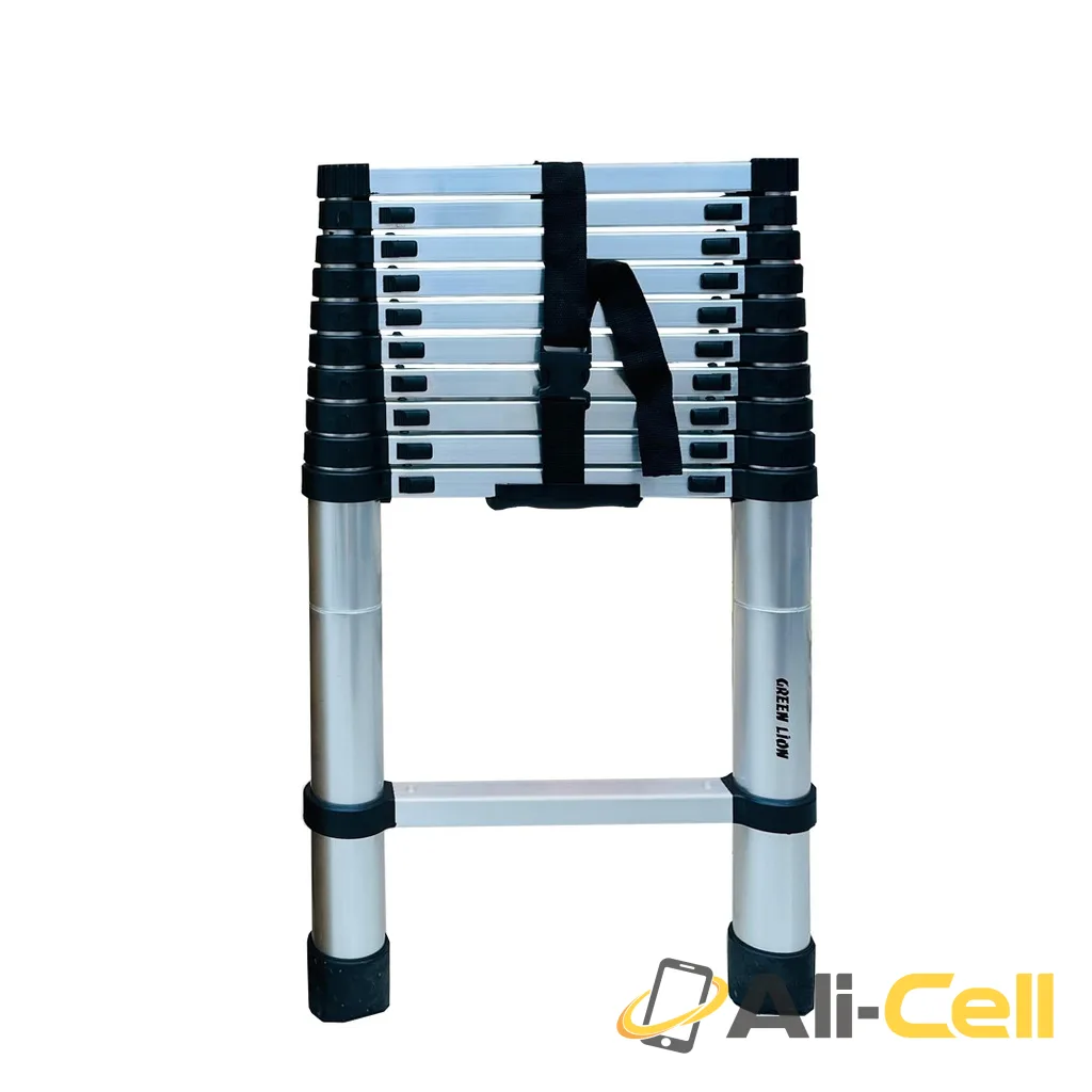 Green Lion Telescopic Ladder 3.2m Single Side - Gray