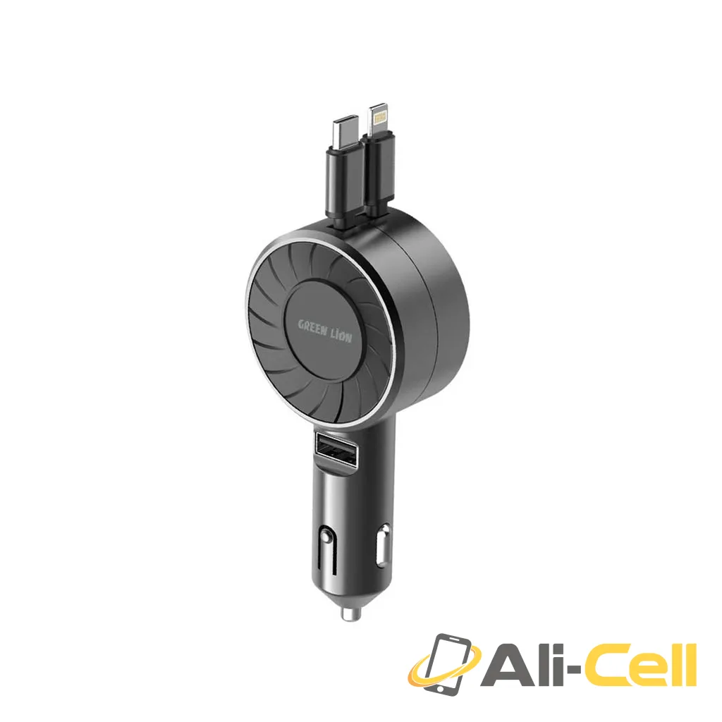 Green Lion Telescopic 50W Car Charger - Black