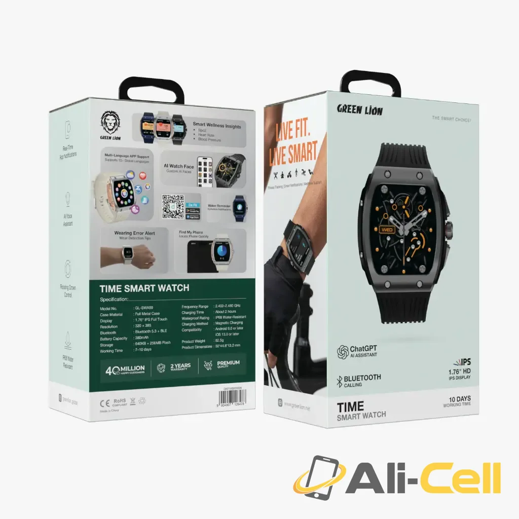 Green Lion Time Smart Watch 1.76'' HD IPS Display — 3