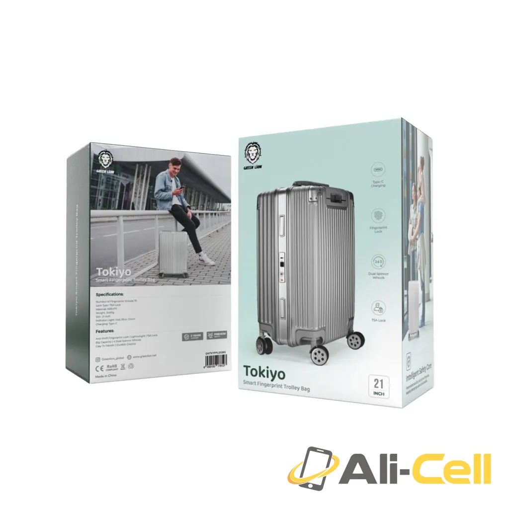 Green Lion Tokiyo Smart Fingerprint Trolley Bag - Silver — 2