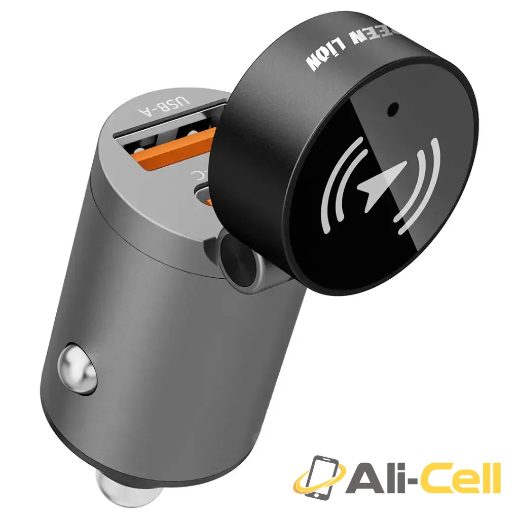 Green Lion Tracker Dual Port Car Charger - Black