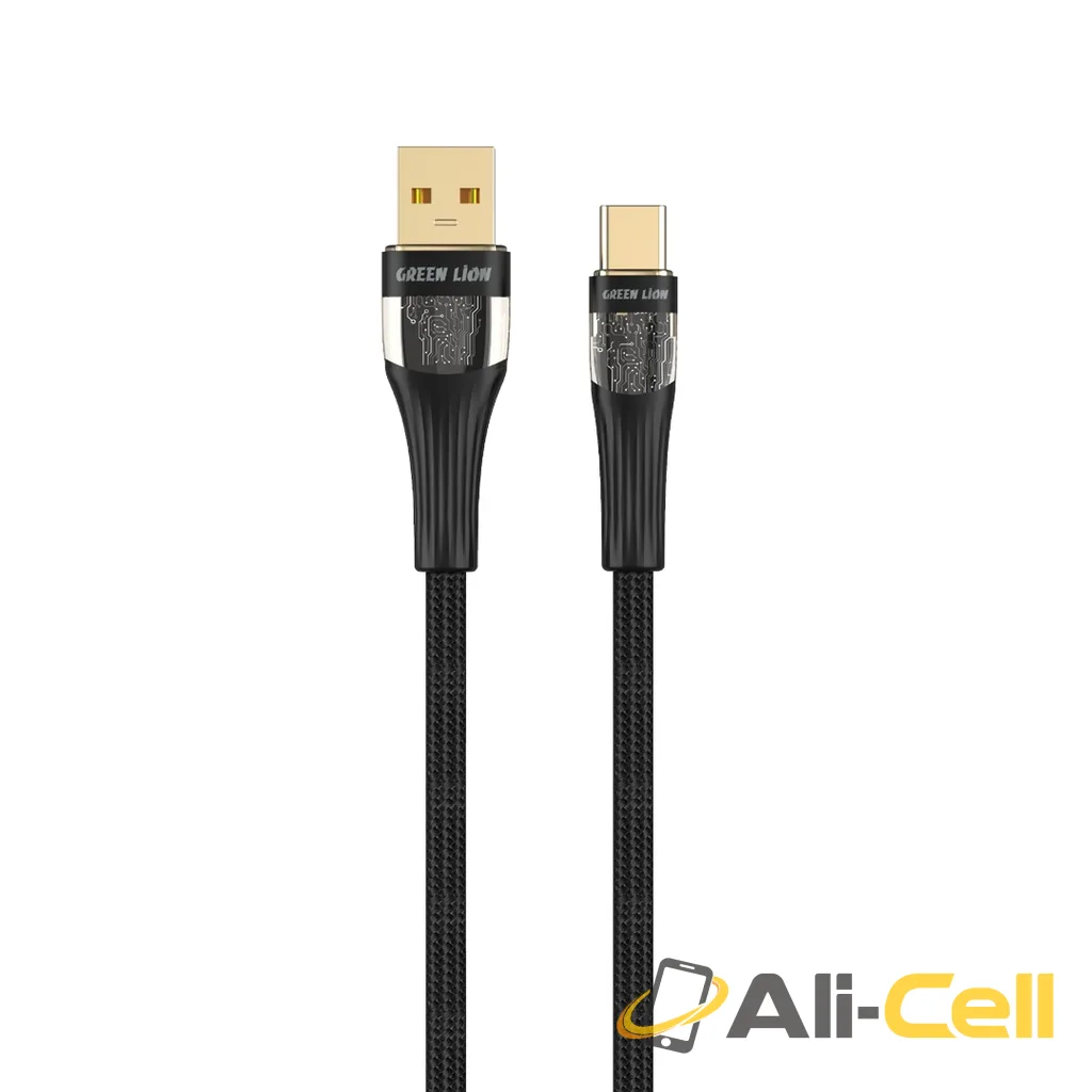 Green Lion Transparent Cable USB-A to USB-C - Black