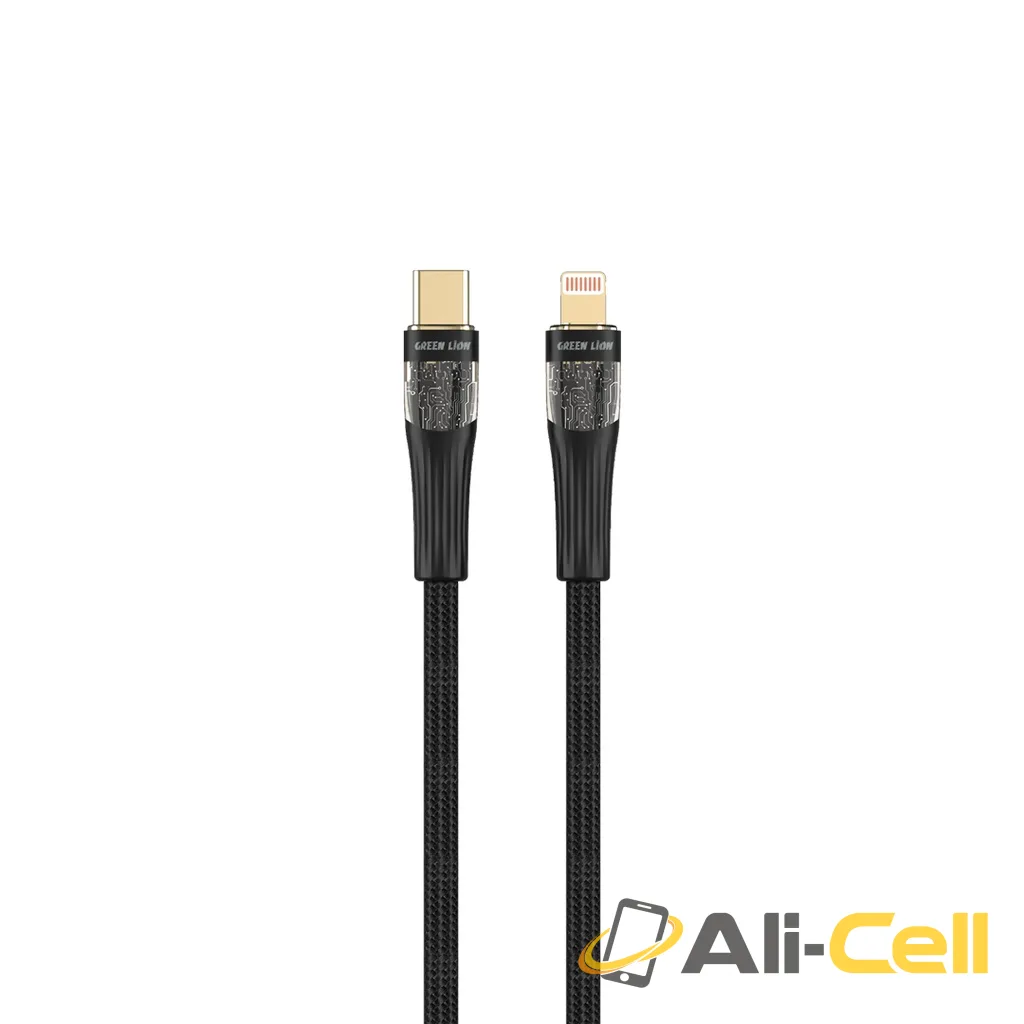Green Lion Transparent Cable USB-C to Lightning - Black