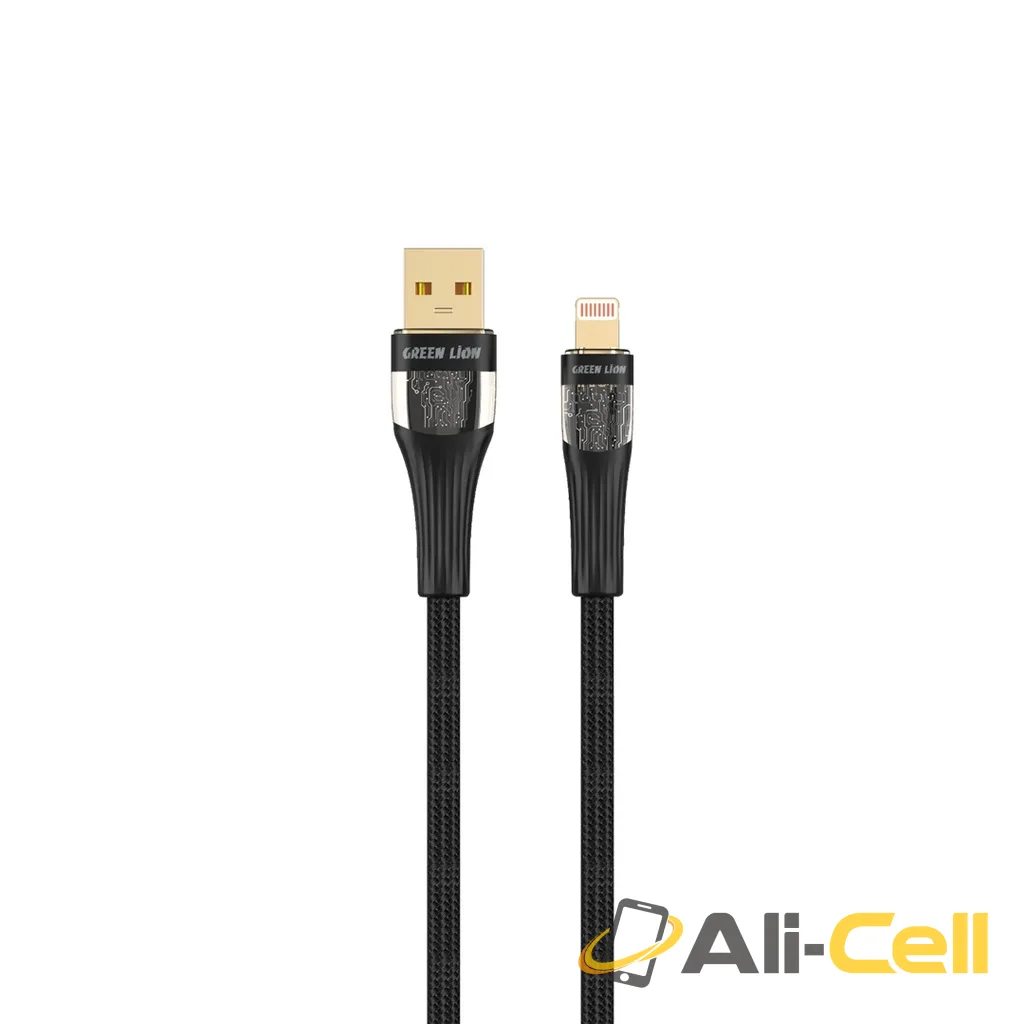Green Lion Transparent Cable USB-A to Lightning - Black