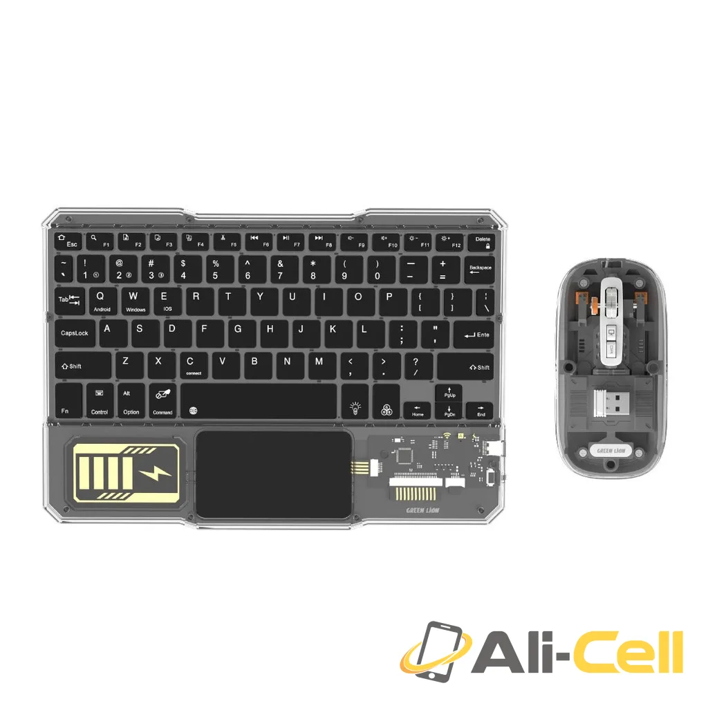 Green Lion Transparent Duo Wireless Keyboard & Mouse - Black
