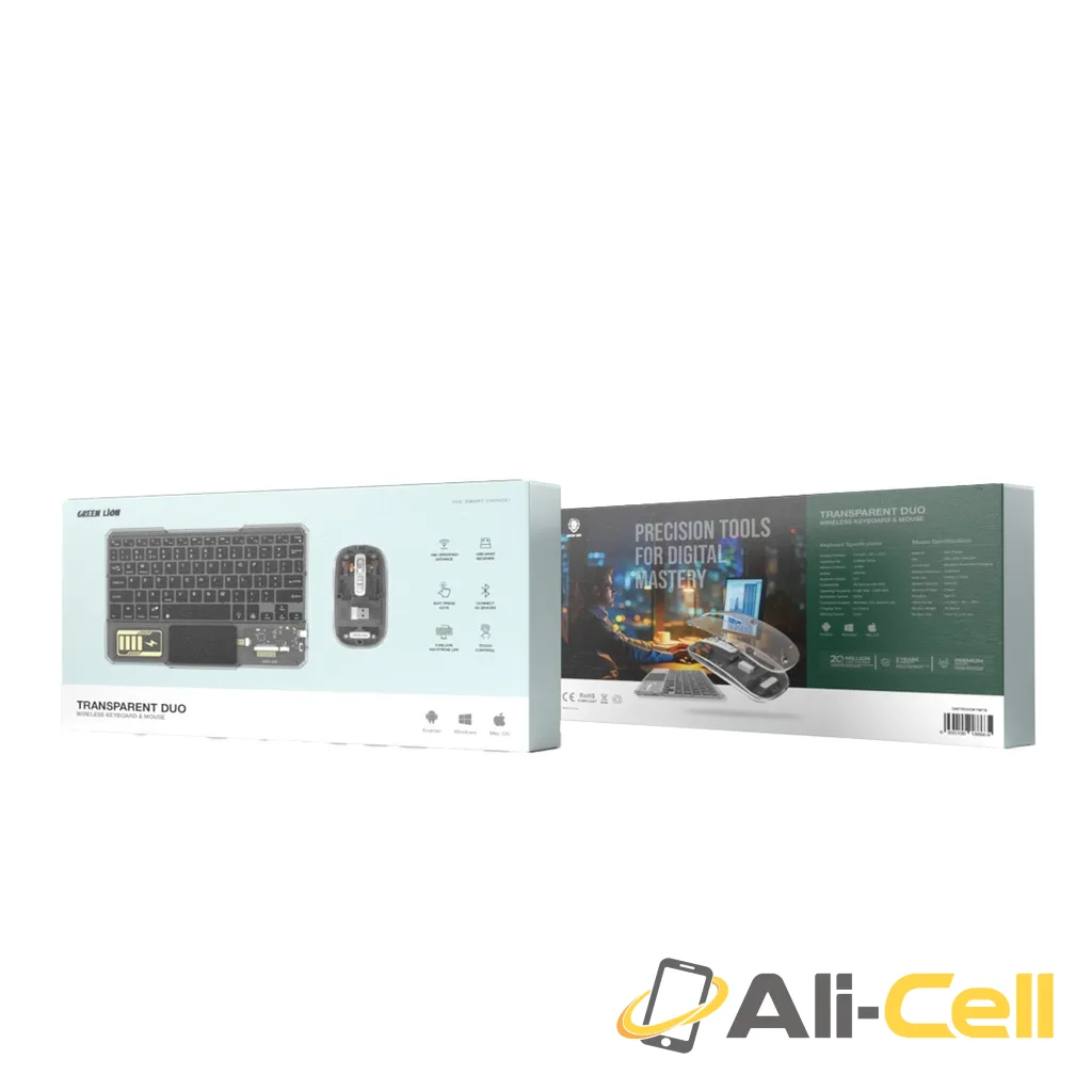 Green Lion Transparent Duo Wireless Keyboard & Mouse - Black — 2