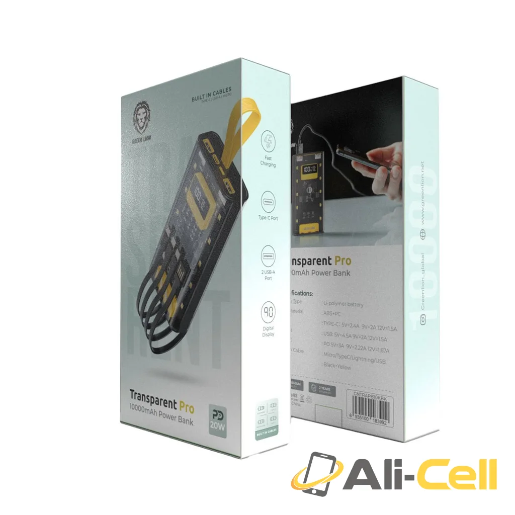 Green Lion Transparent Pro 10000mAh Power Bank - Black — 2