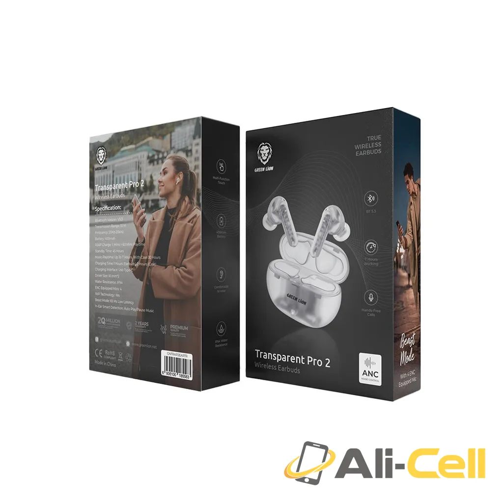 Green Lion Transparent Pro 2 Wireless Earbuds - White — 2