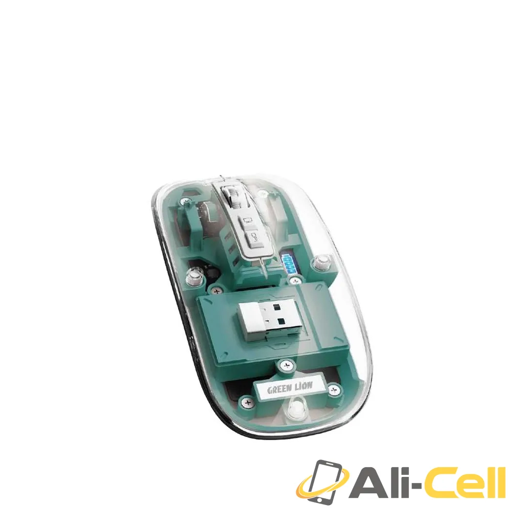 Green Lion Transparent Mouse 2400DPI 400mAh