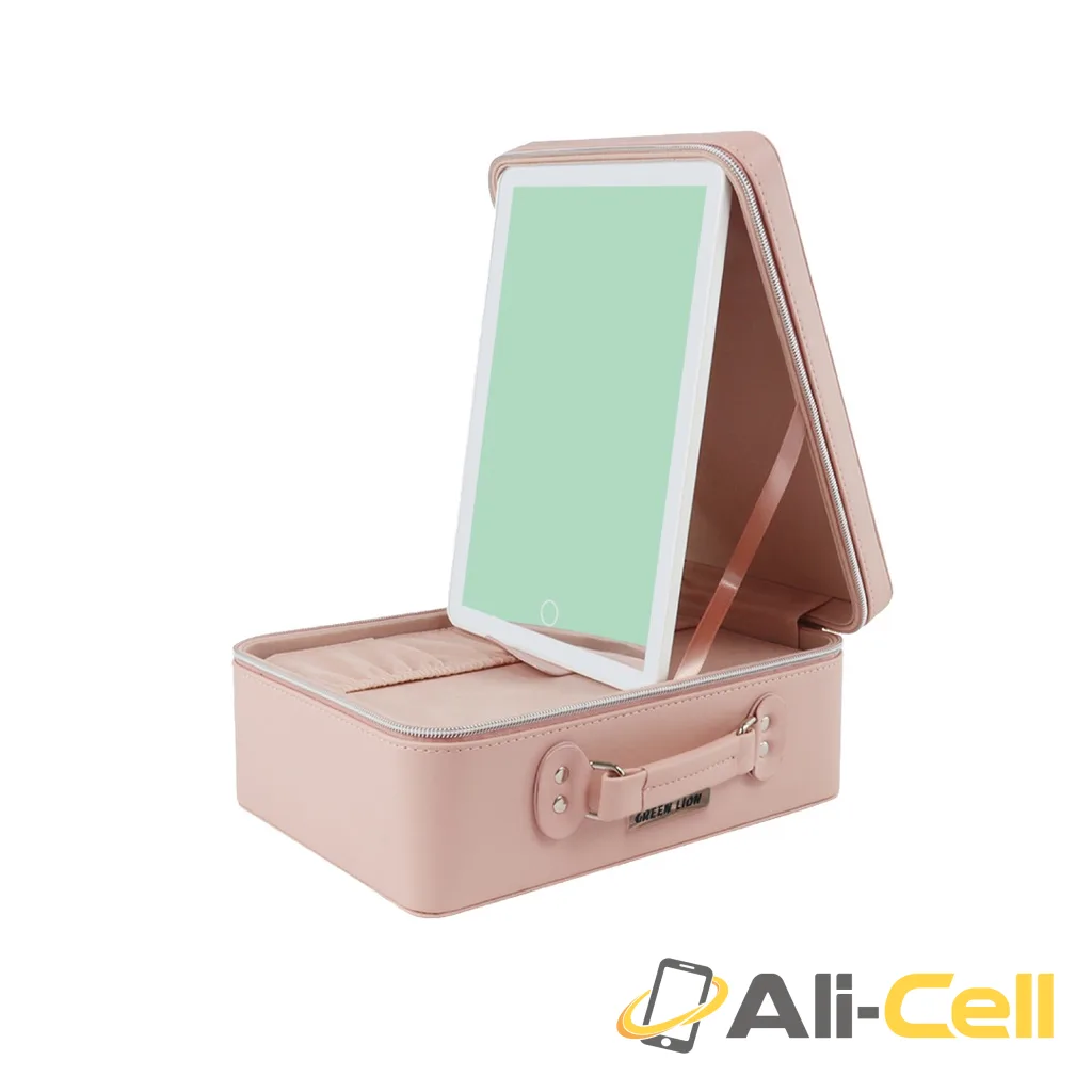Green Lion Travel Makeup Bag with Lighted Mirror