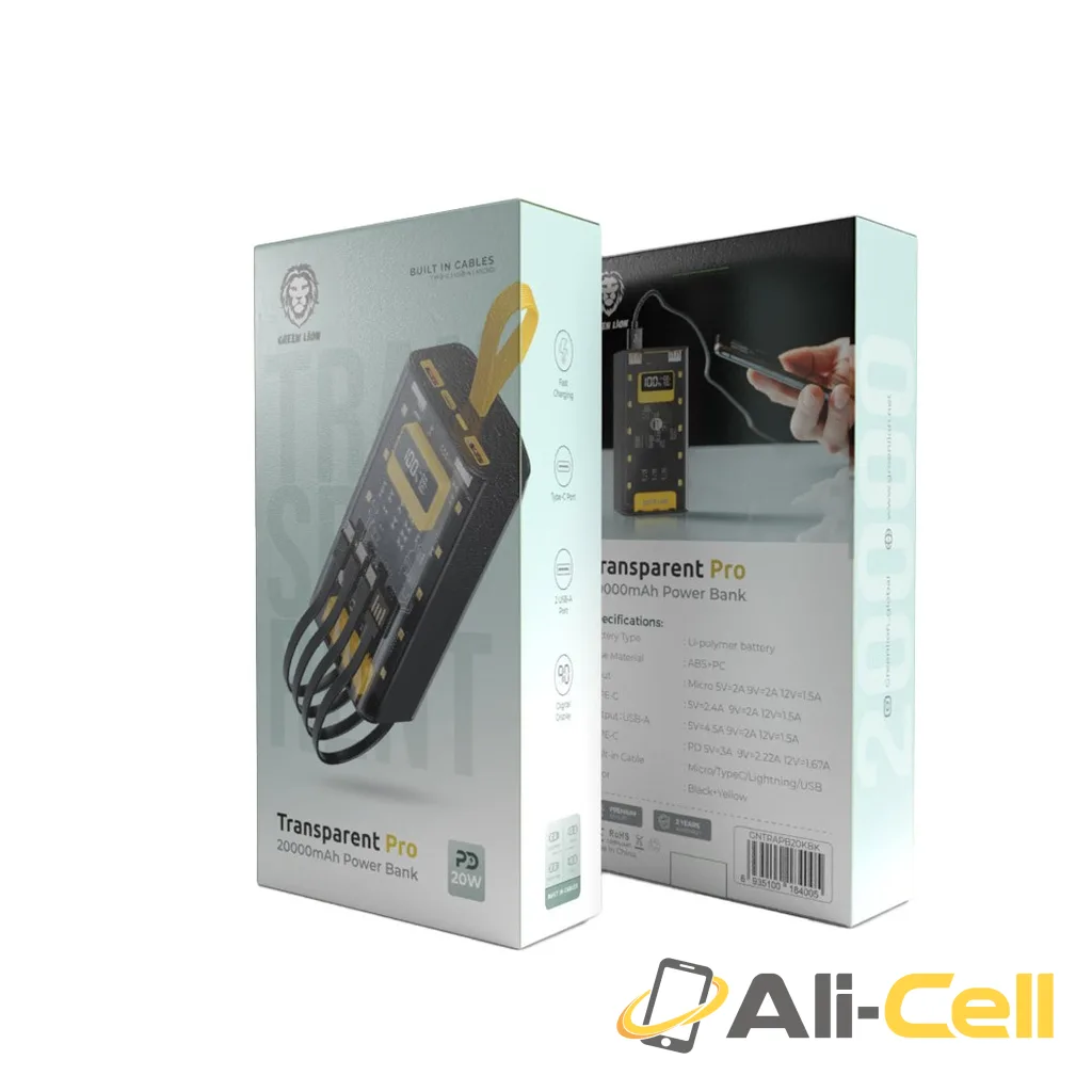 Green Lion Transparent Pro 20000mAh Power Bank - Black — 2
