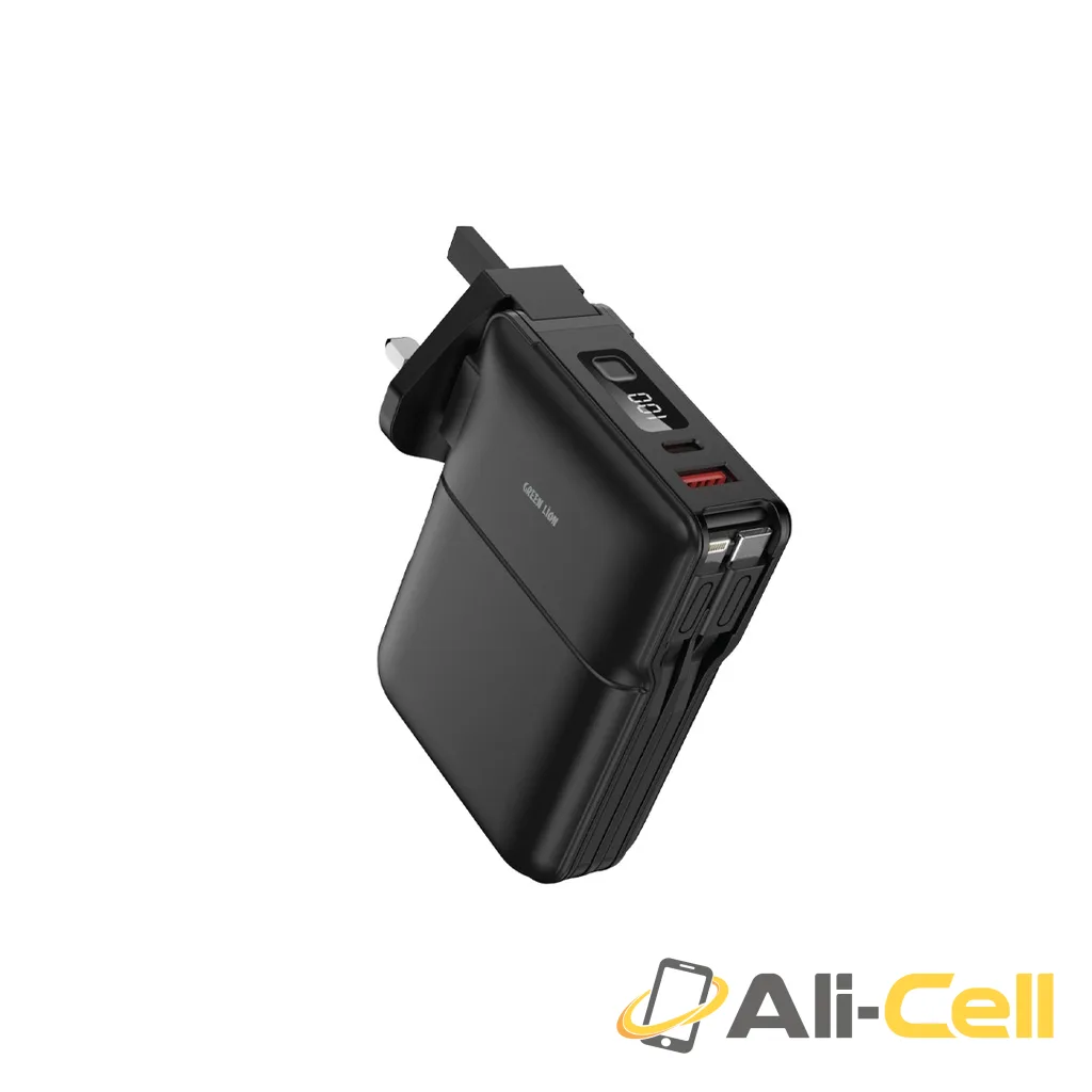 Green Lion Travel Power Bank 10000mAh / Adapter / Holder - Black
