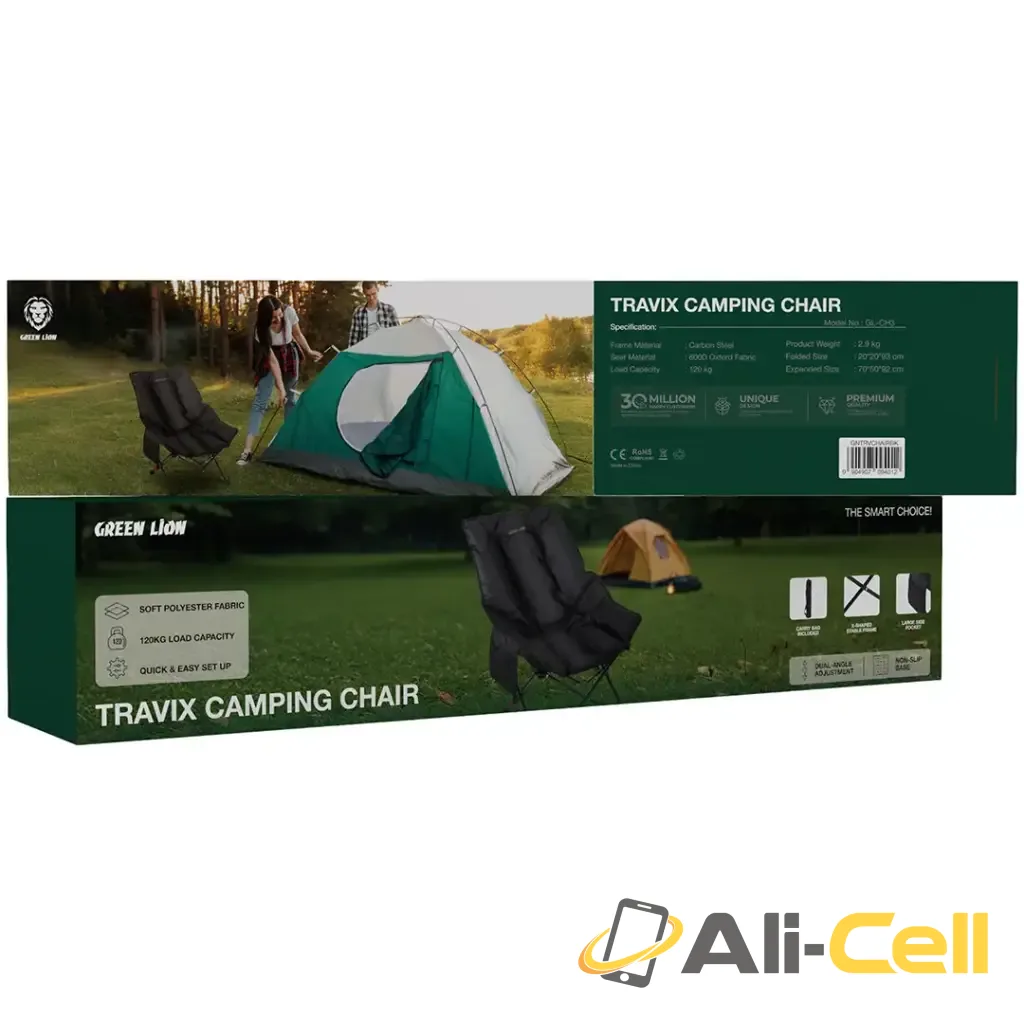 Green Lion Travix Camping Chair - Black — 2