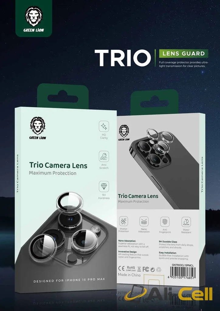 Green Lion Trio Camera lens iPhone15Pro/15Pro Max -Clear — 2