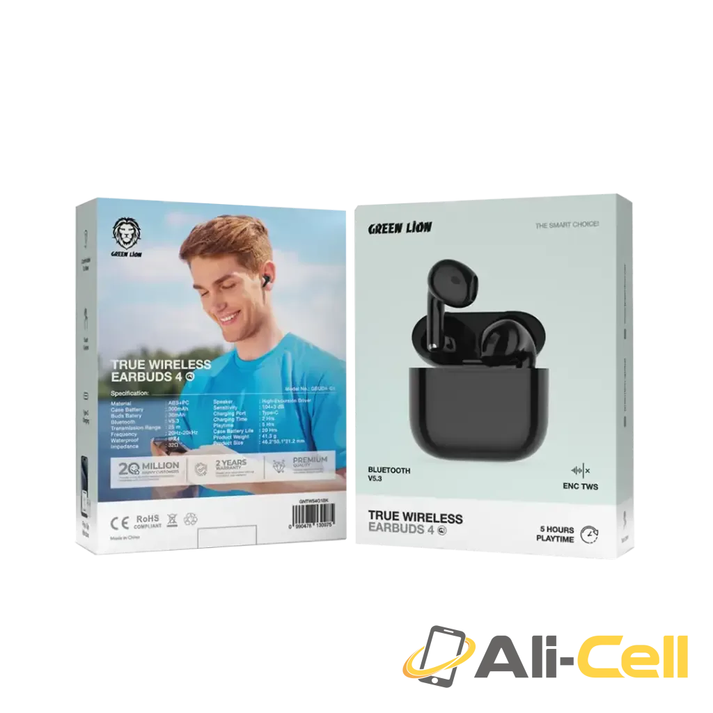 Green Lion True Wireless Earbuds 4 G1 - Black — 2